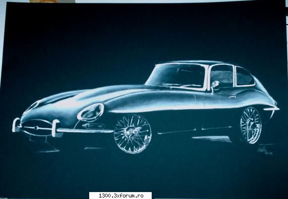 Tablouri - jaguar e-type desen pe carton - Vanzari/Cumparari Diverse